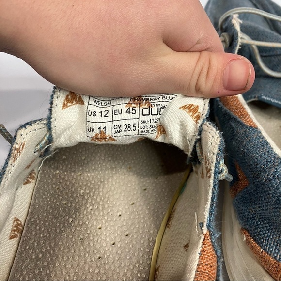 Hey Dude Welsh slip on loafers in chambray blue size 12 - Picture 6 of 8